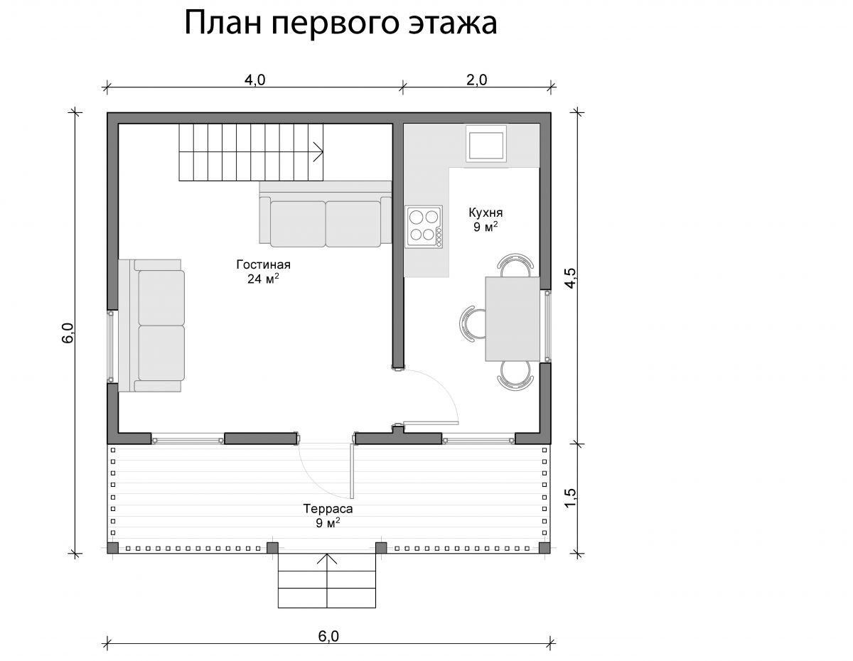 Дом из бруса 6х6 «Ярослав»1